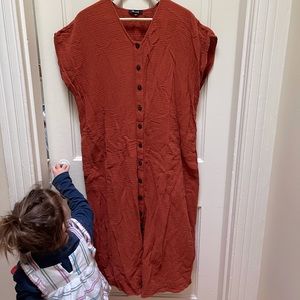 Madewell double cloth button front dress